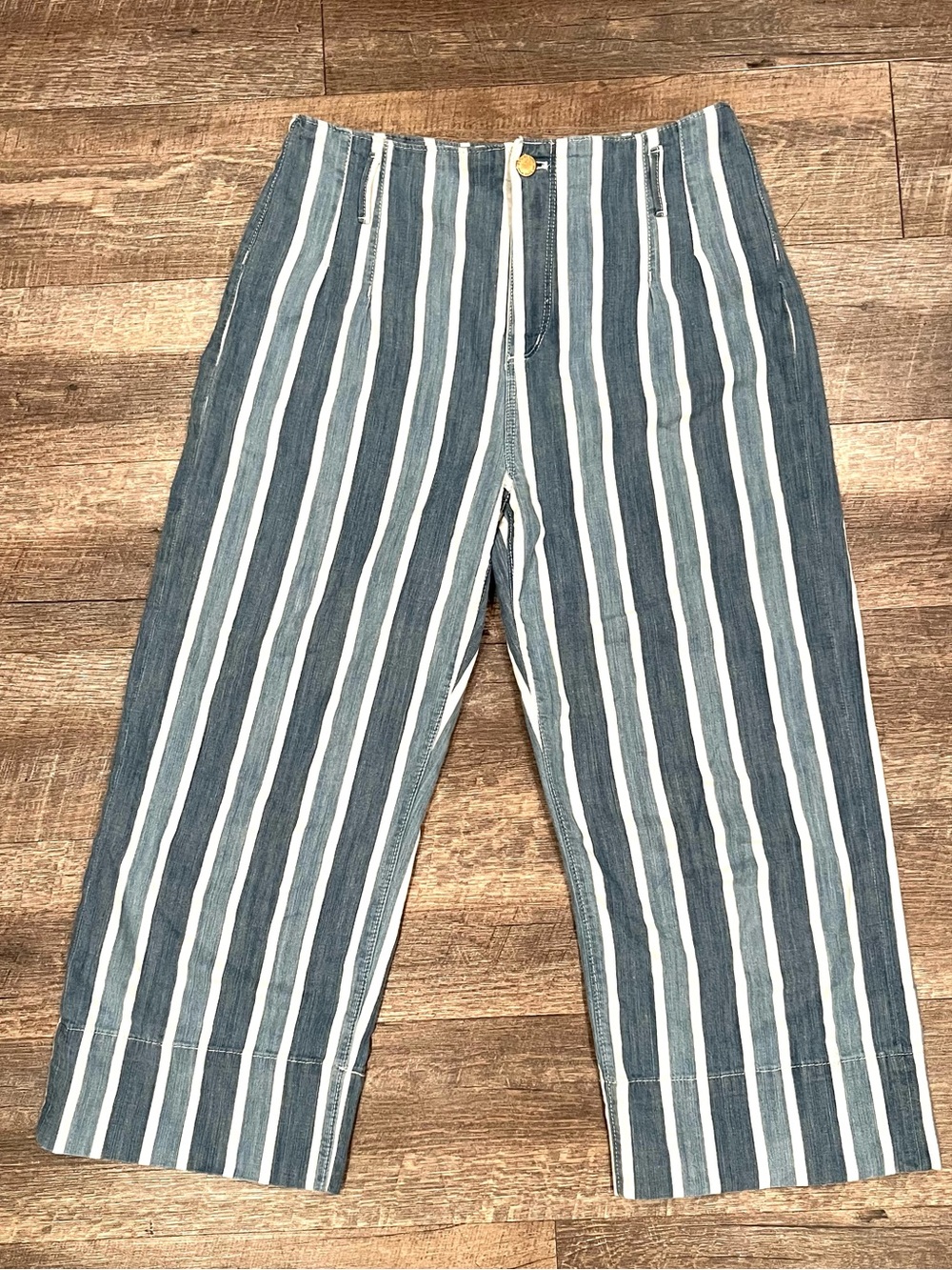 Striped High Waisted Capris